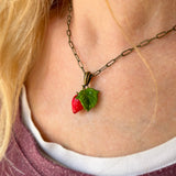 Wild Strawberry Charm Necklace