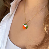 Lucky Orange Charm Necklace