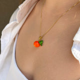 Lucky Orange Charm Necklace