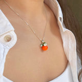 Lucky Orange Charm Necklace