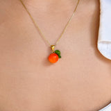 Lucky Orange Charm Necklace