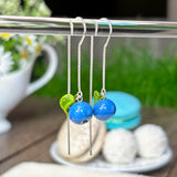 Blueberry Leaf Dangle Earrings