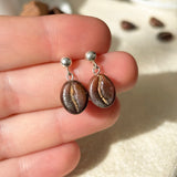 Lucky Coffee Bean Stud Earrings
