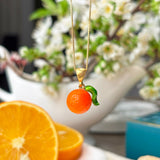 Lucky Orange Charm Necklace
