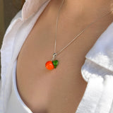 Lucky Orange Charm Necklace