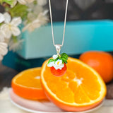 Lucky Orange Charm Necklace