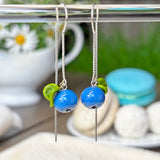 Blueberry Leaf Dangle Earrings
