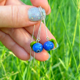 Blueberry Leaf Dangle Earrings