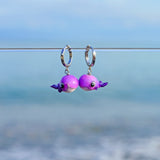 Purple Whale Earrings