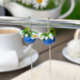 Lucky Blueberry Blossom Dangle Earrings