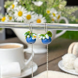 Lucky Blueberry Blossom Dangle Earrings