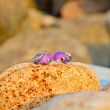 Purple Whale Earrings