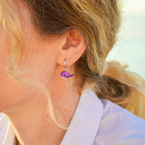 Purple Whale Earrings