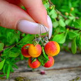Peach Earrings, Fruit Jewelry, Cute Earrings, Nature earrings, Earrings For Women, Valentine's Day Gift, Mother Gifts, Gift For Her