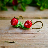 Strawberry Earrings, Berry Earrings, Small Earrings, Cute Strawberry Earrings