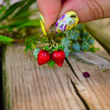 Strawberry Earrings, Berry Earrings, Small Earrings, Cute Strawberry Earrings