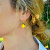 Murano Glass Lemon Earrings, Cute Earrings, Lampwork, Gift For Girlfriend, Gift For Daughter, Gift For Sister, Gifts For Her