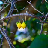 Lemon Earrings, Murano Glass Earrings, Fruit Jewelry, Handcrafted, Gifts For Her