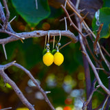 Lemon Earrings, Murano Glass Earrings, Fruit Jewelry, Handcrafted, Gifts For Her