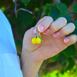 Lemon Earrings, Murano Glass Earrings, Fruit Jewelry, Handcrafted, Gifts For Her
