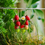 Wild Strawberry earrings, Glass earrings, Berries earrings, Murano Glass