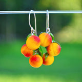 Peaches Earrings, Glass Earrings, Statement Earrings, Murano Glass, Lampwork