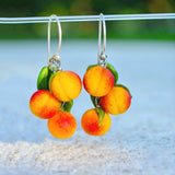 Peaches Earrings, Glass Earrings, Statement Earrings, Murano Glass, Unique Earrings, Lampwork, Gift For Her