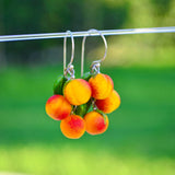 Peaches Earrings, Glass Earrings, Statement Earrings, Murano Glass, Unique Earrings, Lampwork, Gift For Her