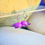 Whale Earrings, Glass Earrings, Cute Earrings, Handcrafted Jewelry