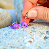 Whale Earrings, Glass Earrings, Cute Earrings, Handcrafted Jewelry