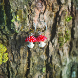 Mushroom Earrings, Autumn Earrings, Forestcore Earrings, Murano Glass