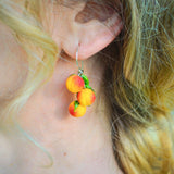 Peaches Earrings, Glass Earrings, Statement Earrings, Murano Glass, Lampwork