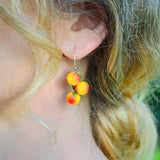 Peaches Earrings, Glass Earrings, Statement Earrings, Murano Glass, Lampwork