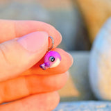 Purple Whale Necklace, Cute Necklace, Glass Animal * only pendant, without chain