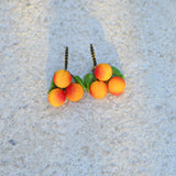 Peaches Earrings, Glass Earrings, Fruit Earrings, Lampwork