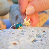 Whale Earrings, Sea Creature, Glass Earrings, Gift For Her