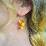 Peaches Earrings, Glass Earrings, Statement Earrings, Murano Glass, Unique Earrings, Lampwork, Gift For Her