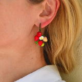 Wild Strawberry earrings, Glass earrings, Berries earrings, Murano Glass