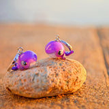 Whale Earrings, Glass Earrings, Cute Earrings, Handcrafted Jewelry