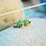 Glass Earrings, Whale Earrings, Ocean Earrings, Lampwork