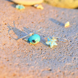 Blue Whale Earrings, Sterling Silver, Murano Glass, Starfish Earrings