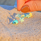 Blue Whale Earrings, Sterling Silver, Murano Glass, Starfish Earrings