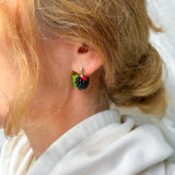 Blackberry Stud Earrings, Botanical Earrings, Minimalist earrings, Statement Earrings, Lampwork, Gifts For Her