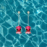 Whimsical Earrings, Ocean-Themed Jewelry, Handcrafted, Art Glass, 925 Sterling Silver, Lampwork