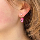 Lucky Octopus Earrings, Handcrafted, Murano Glass, 925 Sterling Silver, Lampwork