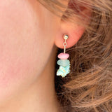 Lucky Starfish Earrings, Handmade, Murano Glass, 925 Sterling Silver, Lampwork