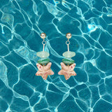 Strarfish Earrings, Ocean-Inspired Jewelry, Unique Sea Star, Art Glass, 925 Sterling Silver, Lampwork