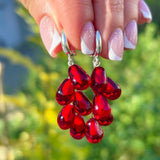 Pomegranate Seed Earrings, Handmade, Fruit Earrings, Murano Glass, 925 Sterling Silver, Lampwork