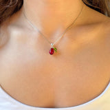 Pomegranate Seed Necklace, Fruit Pendant, 925 Sterling Silver, Murano Glass, Lampwork