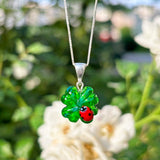Lucky Clover Necklace with Ladybug